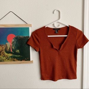 Ribbed terra-cotta t-shirt